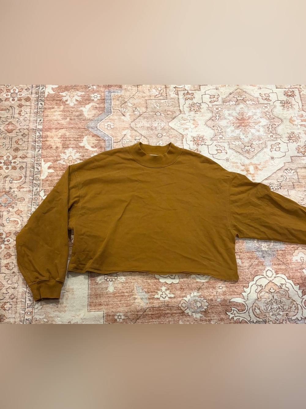 Uniqlo Cropped Long Sleeve Tee - Mustard Brown